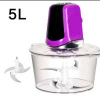 多功能打肉机绞肉机碎肉机时光旧巷小型碎菜器绞馅机大容量商用电动料理机 大号5L双速紫色(共1套刀)