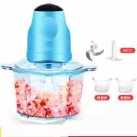 电动绞肉机家用多功能打肉馅机时光旧巷全自动搅馅机碎菜蒜蓉机小型料理器 2L(双杯双刀)塑杯[塑杯+塑杯]