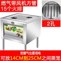 蒸机商用蒸包炉蒸饭金蛋小笼包馒头电热蒸汽炉燃气煤气商用蒸气炉 二孔燃气带风机[方管]电气并用