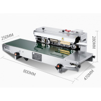 塑料袋薄膜连续封口机金蛋全自动商用铝箔茶叶月饼袋封口机 输送台宽度25cm定制款