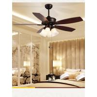 新中式吊扇灯餐厅客厅时光旧巷风扇灯家用美式复古风扇吊灯仿古木吊扇 A款48寸5灯壁控