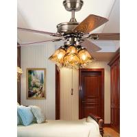 新中式吊扇灯餐厅客厅时光旧巷风扇灯家用美式复古风扇吊灯仿古木吊扇 A款48寸5灯遥控