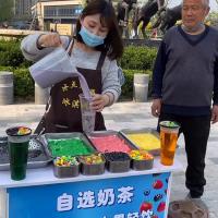 摆摊创业移动时光旧巷冷饮机自选奶茶水果冰激凌夏季饮料流动冒烟网红饮品 移动冷饮机豪华款