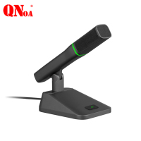 启诺 QN-SMLA600 卡农口有线金属底座高端会议桌面方管款麦克风 黑(只)
