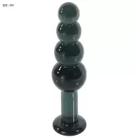 大号玻璃肛塞宝塔多层肛自玩水晶玻璃拉珠情趣用品男女肛自玩 B87黑色