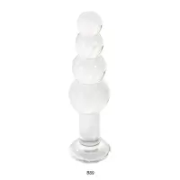 大号玻璃肛塞宝塔多层肛自玩水晶玻璃拉珠情趣用品男女肛自玩 B89透明