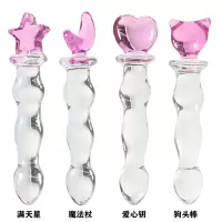 水晶自玩棒冰火刺激女用自玩G点后庭肛拉珠情趣用品玻璃性工具 满天星B104