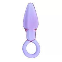 水晶玻璃戒指拉珠肛塞扩肛器性工具夫妻激情成人用品玩具自玩抽插 37B淡紫色