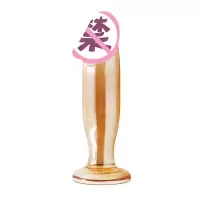 水晶玻璃阳具女用自玩快感茎JJ冰火棒后庭肛塞肛自玩成人用品 金色Y-T