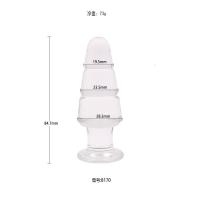 水晶玻璃肛塞菊花刺激性工具夫妻激情情趣用品男自玩自玩快感成人 透明玻璃小号B170