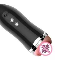 久爱 飞机杯全自动処女 男用自嗨玩具夹吸全自动免提互动发音情趣性用品 免提加热震动发音款