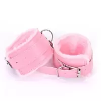sm女用器具 sm情趣用品 SM手铐脚铐颈圈口塞皮鞭眼罩捆绑绳子七件套刑器具调教情趣性用品 手铐-粉色