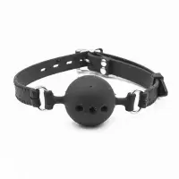 久爱(Jiuai)SM女用口球硅胶口塞情趣调教性工具口伽激情用具合欢 黑色全硅胶口塞带气孔大号号
