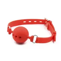 久爱(Jiuai)SM女用口球硅胶口塞成人情趣调教性工具口伽激情用具合欢 全红色硅胶口塞带气孔大号