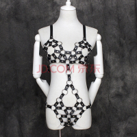 桃色缘 乳房束缚下体捆绑乳紧缚衣背手限制皮革衣 sm情趣用品男女用器具SM私密调教另类夫妻调情内衣 金属皮革束缚衣