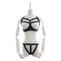 桃色缘 情趣限制紧缚衣 乳房束缚下体捆绑绳自缚带 sm情趣用品男女用器具SM夫妻调情另类私密皮革内衣 V款