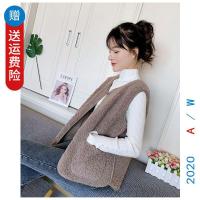 仿羊羔毛绒马甲女2020款秋冬季韩版百搭女士坎肩外穿背心马夹外套