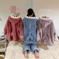 秋冬2020新款可爱萌系加绒加厚搞怪鲨鱼睡衣宽松长袖家居服套装女