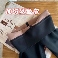 加绒加厚鲨鱼皮打底裤女外穿秋冬季新款保暖显瘦高腰无痕收腹芭比