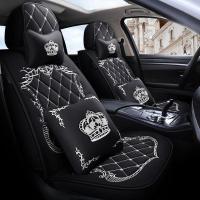 轿车亚麻汽车坐垫四季通用可爱专用男女士全包围皮座套SUV座椅套