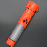 多功能声光报警锤手电筒车用安全锤破窗太阳能充电消防手电六合一