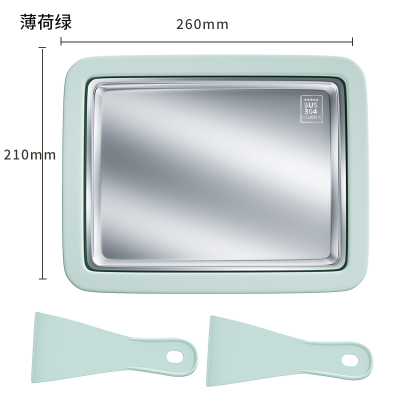 温特雷特炒酸奶机家用小型炒冰机儿童炒酸奶专用冰淇淋机炒冰盘免插电_天蓝色304不锈钢大型