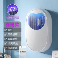 纳丽雅(Naliya)筷子消毒机厨房家用小型智能紫外线充电式消毒壁挂式快子筒_银色消毒风干插头-充电款