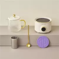 金正(NiNTAUS)养生壶多功能养生杯一人电炖杯办公室迷你花茶小型家用煮茶壶_淡月白升级含玻璃杯滤网勺子杯垫