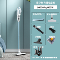 志高(CHIGO)吸尘器家用大吸力无线手持式地毯强力猫狗毛小型大功率_有线款-白蓝沙发刷八件套除螨刷