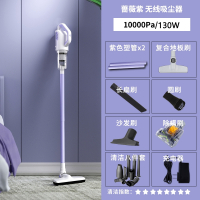 志高(CHIGO)吸尘器家用大吸力无线手持式地毯强力猫狗毛小型大功率_无线款白紫+沙发刷+八件套+除螨刷