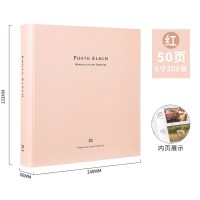 6寸纸芯插袋200张照片容量-65354红 50|65353家庭儿童成长纪念相册影集5寸情侣diy手工收纳文件夹