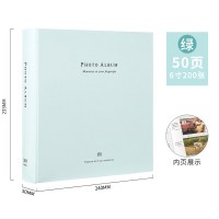 6寸纸芯插袋200张照片容量-65354绿 50|65353家庭儿童成长纪念相册影集5寸情侣diy手工收纳文件夹