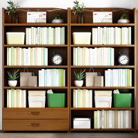 儿童书架置物架落地简约现代客厅家用简易实木小型收纳储物书柜子