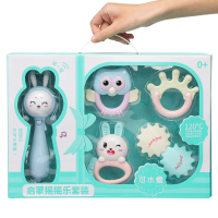 摇鼓拨浪鼓婴儿玩具宝宝1岁可啃咬新生儿0-3-6-12个月带音乐