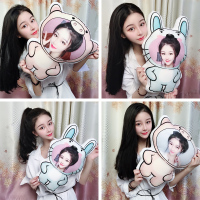 diy人脸娃娃公仔情侣人像真人照片人形玩偶抱枕毛绒床上