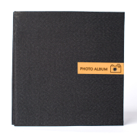 16寸相册-黑色 30张黑卡内页|麻布相册本影集diy纪念册自粘贴式覆膜家庭手工情侣大容量成长册