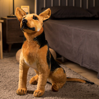 站姿狼狗 50cm|仿真狗狗公仔毛绒玩具动物大狼狗玩偶站姿狗趴姿狗摆件整蛊礼物男