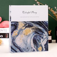 蓝色大理石纹 过塑6寸400张|相册影集本大容量4寸5寸6寸装插页式家庭纪念册竖版过塑照片400张