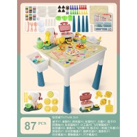 豪华版彩泥桌[56模具+飞行棋+学习板+面条机+烘焙台]|儿童彩泥安全玩具桌橡皮泥超轻粘土模具工具套装女孩手工制作