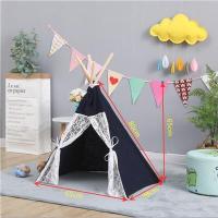 藏青色蕾丝80厘米松木5|印第安儿童纯棉布室内帐篷 儿童游戏帐篷 影楼儿童摄影道具帐篷