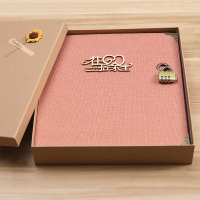 方版粉-往后余生+礼包+插袋 白卡-30张60面送插袋+礼包+礼盒|密码锁麻布diy相册手工创意粘贴式情侣浪漫纪念册记录