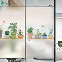 窗户玻璃贴纸卫生间透光不透明家用遮光贴纸浴室植物遮光磨砂窗纸