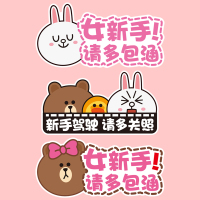 新手上路车贴磁性创意个性搞笑实习标志 反光防水汽车贴纸女司机