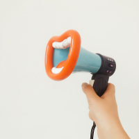 外单变声扩音小喇叭-蓝色 均码|儿童电动音乐大嘴巴创意变声扩音器宝宝搞怪搞笑录音器网红玩具