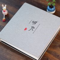 皮革插袋[时光] [全6寸过塑横竖800张]+黑色转换卡一套+一支笔|皮革插页式相册5寸6寸800张大容量本影集家庭情侣