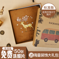 绒面标准版(麋鹿)送DIY礼包50张照片 30张内页|照片书diy相册本生日礼物制作手工创意纪念册情侣自制情人节