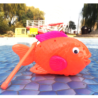 年年有鱼(黄)|新年儿童手提灯笼发光带音乐塑料电动旋转卡通玩具灯笼元宵节花灯