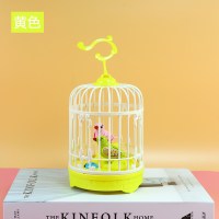 电动趣味鸟笼-黄色 标配|电动鸟笼玩具儿童小鸟声控感应知音鸟会说话会动灯光音乐会叫发光