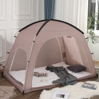 灰色（长2M*宽1.2M*高1.35M)有底布安装款|儿童单人冬季保暖帐篷室内公主女孩男孩床上室内帐篷大人可睡觉
