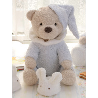 日本订单 软绵绵可爱睡衣小熊毛绒玩偶公仔穿衣服熊手拿玩偶